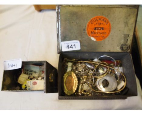  Sale Item:    2 TINS JEWELLERY & BUTTONS   Vat Status:   No Vat   Buyers Premium:  This lot is subject to a Buyers Premium o