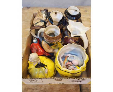  Sale Item:    BOX TOBY CHARACTER JUGS PIN DOLL ETC  Vat Status:   No Vat   Buyers Premium:  This lot is subject to a Buyers 
