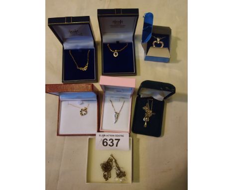  Sale Item:    7 PENDANT NECKLACES   Vat Status:   No Vat   Buyers Premium:  This lot is subject to a Buyers Premium of 15% +