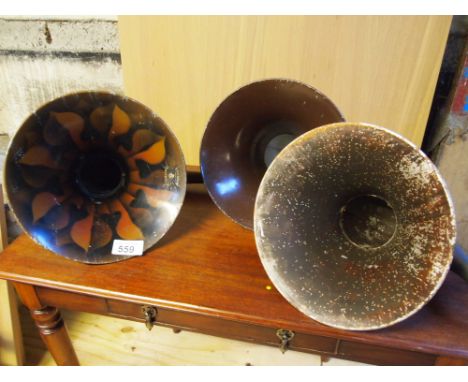  Sale Item:    3 RADIO LOUDSPEAKER HORNS   Vat Status:   No Vat   Buyers Premium:  This lot is subject to a Buyers Premium of