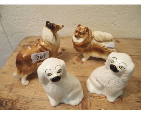  Sale Item:    2 WALLY DOGS & 2 CERAMIC DOGS   Vat Status:   No Vat   Buyers Premium:  This lot is subject to a Buyers Premiu