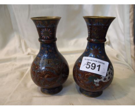  Sale Item:    PAIR CLOISSONIE VASES   Vat Status:   No Vat   Buyers Premium:  This lot is subject to a Buyers Premium of 15%