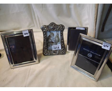  Sale Item:    SILVER PHOTO FRAME & 3 E P FRAMES  Vat Status:   No Vat   Buyers Premium:  This lot is subject to a Buyers Pre