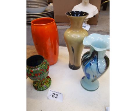  Sale Item:    4 VASES INC DOULTON & CAITHNESS   Vat Status:   No Vat   Buyers Premium:  This lot is subject to a Buyers Prem