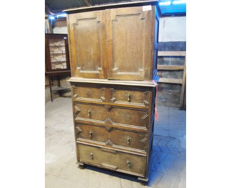  Sale Item:    OAK CABINET OVER CHEST- WATER DAMAGED (AF)  Vat Status:   No Vat   Buyers Premium:  This lot is subject to a B