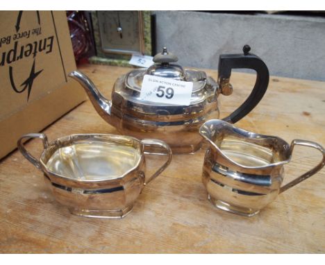  Sale Item:    3 PCE E P TEA SERVICE   Vat Status:   No Vat   Buyers Premium:  This lot is subject to a Buyers Premium of 15%