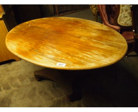  Sale Item:    OVAL PEDESTAL TIP UP TABLE   Vat Status:   No Vat   Buyers Premium:  This lot is subject to a Buyers Premium o