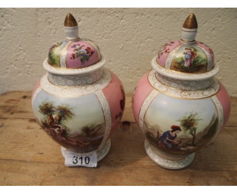 Sale Item:    PAIR CERAMIC URNS   Vat Status:   No Vat   Buyers Premium:  This lot is subject to a Buyers Premium of 15% + V
