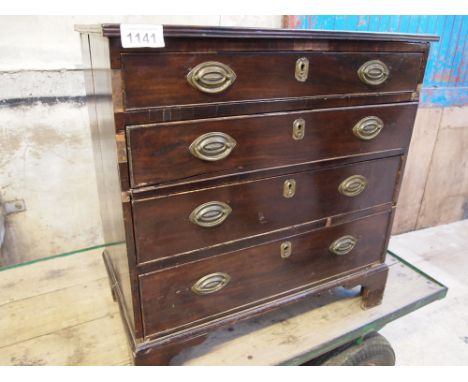  Sale Item:    SMALL 4 DRAWER GEORGIAN CHEST   Vat Status:   No Vat   Buyers Premium:  This lot is subject to a Buyers Premiu