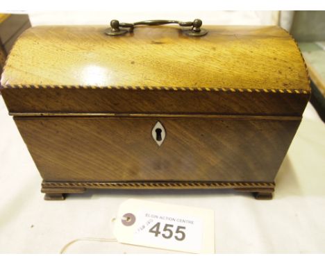  Sale Item:    MAHOGANY TEA CADDY   Vat Status:   No Vat   Buyers Premium:  This lot is subject to a Buyers Premium of 15% + 