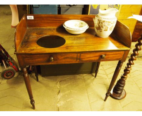  Sale Item:    MAHOGANY WASHSTAND JUG & BASIN (AF)  Vat Status:   No Vat   Buyers Premium:  This lot is subject to a Buyers P