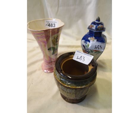  Sale Item:    3 VASES- DOULTON KENSINGTON ETC (AF)  Vat Status:   No Vat   Buyers Premium:  This lot is subject to a Buyers 