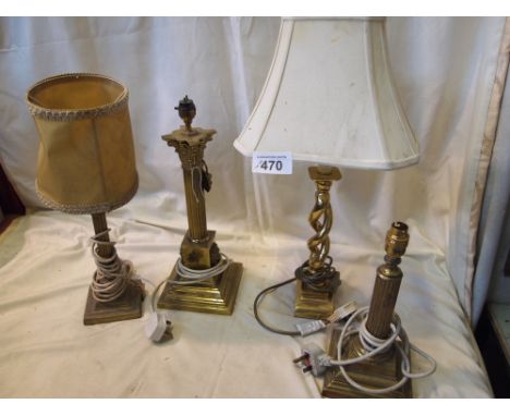  Sale Item:    BOX 4 BRASS TABLE LAMPS   Vat Status:   No Vat   Buyers Premium:  This lot is subject to a Buyers Premium of 1