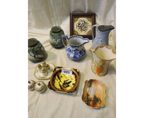  Sale Item:    8 PCS CHINA INCL JUGS VASES TILE ETC  Vat Status:   No Vat   Buyers Premium:  This lot is subject to a Buyers 