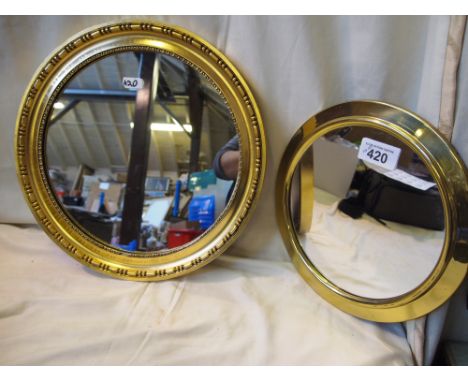  Sale Item:    2 ROUND MIRRORS   Vat Status:   No Vat   Buyers Premium:  This lot is subject to a Buyers Premium of 15% + Vat