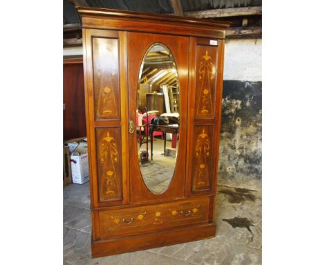  Sale Item:    INLAID ART NOUVEAU WARDROBE   Vat Status:   No Vat   Buyers Premium:  This lot is subject to a Buyers Premium 
