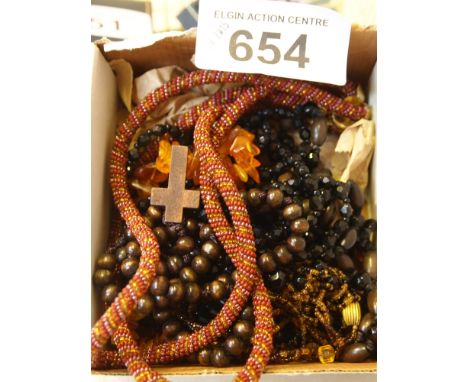  Sale Item:    BOX PEARL AMBER JET & BEADWORK NECKLACES  Vat Status:   No Vat   Buyers Premium:  This lot is subject to a Buy