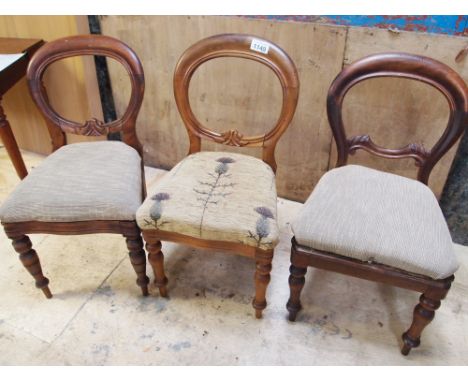  Sale Item:    3 BALLOON BACK CHAIRS   Vat Status:   No Vat   Buyers Premium:  This lot is subject to a Buyers Premium of 15%