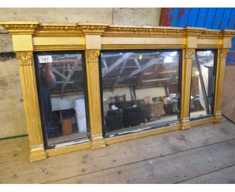  Sale Item:    3 PART GILT OVERMANTLE MIRROR (AF)  Vat Status:   No Vat   Buyers Premium:  This lot is subject to a Buyers Pr