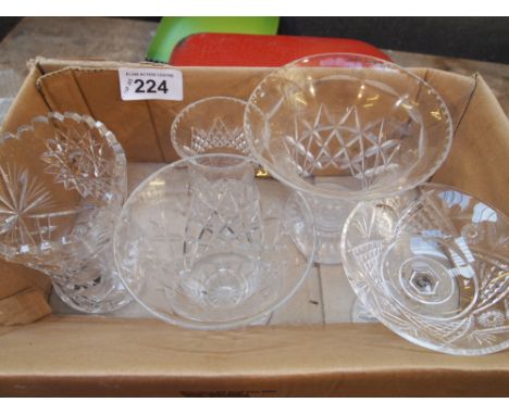  Sale Item:    5 CUT GLASS VASES   Vat Status:   No Vat   Buyers Premium:  This lot is subject to a Buyers Premium of 15% + V
