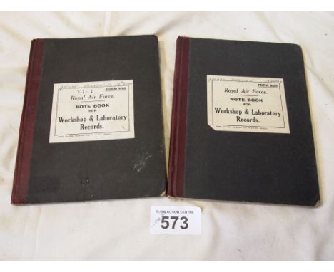  Sale Item:    2 RAF WORKSHOP NOTE BOOKS   Vat Status:   No Vat   Buyers Premium:  This lot is subject to a Buyers Premium of