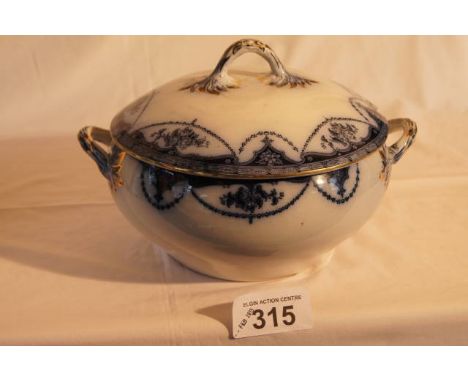  Sale Item:    B/W LIDDED TUREEN   Vat Status:   No Vat   Buyers Premium:  This lot is subject to a Buyers Premium of 15% + V