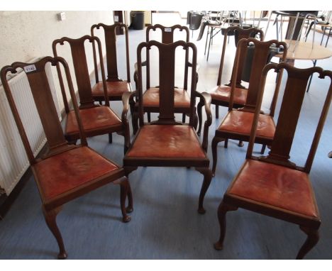  Sale Item:    8 QUEEN ANNE DINING CHAIRS (INCLUDING 2 CARVERS)  Vat Status:   No Vat   Buyers Premium:  This lot is subject 