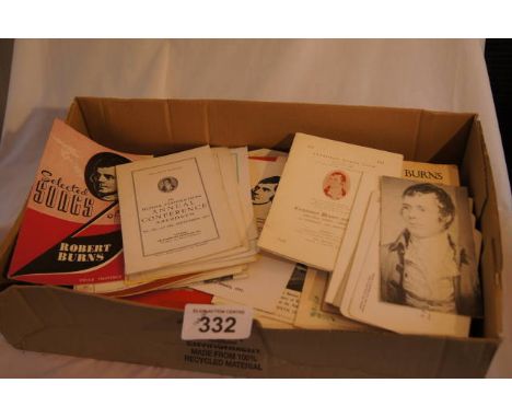  Sale Item:    BURNS MEMORABILLIA   Vat Status:   No Vat   Buyers Premium:  This lot is subject to a Buyers Premium of 15% + 