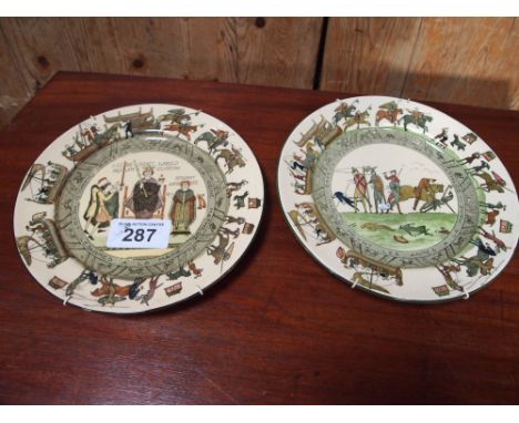  Sale Item:    2 DOULTON PLATES BAYEAUX TAPESTRY  Vat Status:   No Vat   Buyers Premium:  This lot is subject to a Buyers Pre
