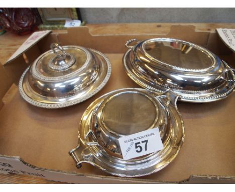  Sale Item:    3 E P ENTREE DISHES   Vat Status:   No Vat   Buyers Premium:  This lot is subject to a Buyers Premium of 15% +