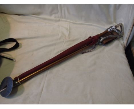  Sale Item:    SHOOTING STICK & SILVER HANDLED BROLLEY  Vat Status:   No Vat   Buyers Premium:  This lot is subject to a Buye