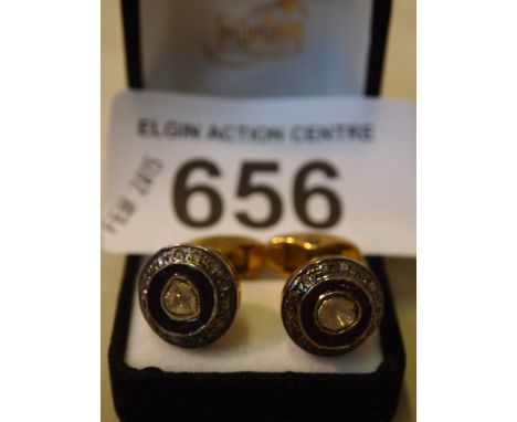  Sale Item:    MENS DIAMOND CUFFLINKS (OVER 1 CARAT OF DIAMONDS)  Vat Status:   No Vat   Buyers Premium:  This lot is subject