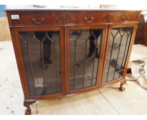  Sale Item:    BALL & CLAW FOOT DISPLAY CABINET   Vat Status:   No Vat   Buyers Premium:  This lot is subject to a Buyers Pre