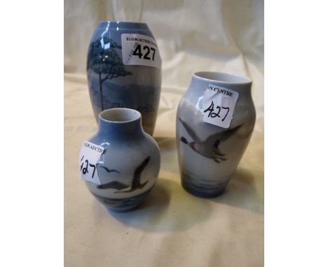  Sale Item:    3 COPENHAGEN VASES   Vat Status:   No Vat   Buyers Premium:  This lot is subject to a Buyers Premium of 15% + 