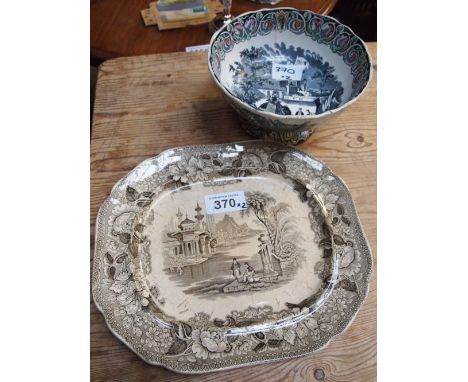  Sale Item:    SCOTTISH POTTERY BOWL & PLATTER (AF)  Vat Status:   No Vat   Buyers Premium:  This lot is subject to a Buyers 