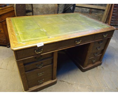  Sale Item:    LEATHER TOP PEDESTAL DESK   Vat Status:   No Vat   Buyers Premium:  This lot is subject to a Buyers Premium of