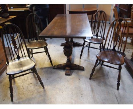  Sale Item:    OAK REFECTORY TABLE & 4 CHAIRS   Vat Status:   No Vat   Buyers Premium:  This lot is subject to a Buyers Premi