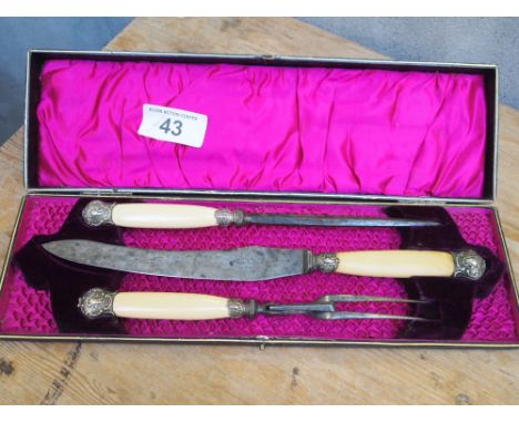  Sale Item:    CASED CARVING SET (AF)   Vat Status:   No Vat   Buyers Premium:  This lot is subject to a Buyers Premium of 15