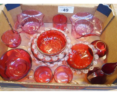  Sale Item:    COLLECTION RUBY GLASS ITEMS (AF)   Vat Status:   No Vat   Buyers Premium:  This lot is subject to a Buyers Pre
