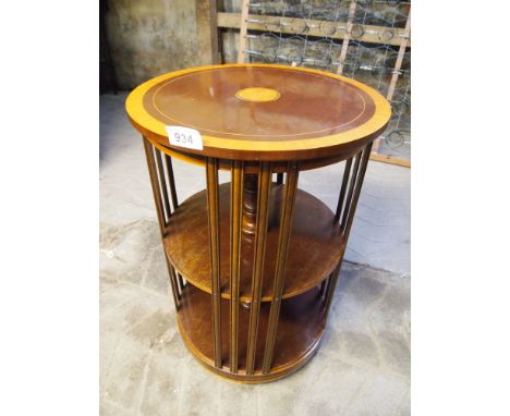  Sale Item:    CIRCULAR INLAID REVOLVING BOOKCASE  Vat Status:   No Vat   Buyers Premium:  This lot is subject to a Buyers Pr