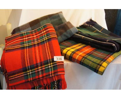  Sale Item:    4 TARTAN RUGS   Vat Status:   No Vat   Buyers Premium:  This lot is subject to a Buyers Premium of 15% + Vat @