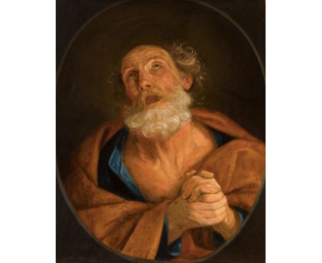 Italian school; 17th century."The Tears of St. Peter".Oil on canvas.It presents restorations and repainting on the pictorial 