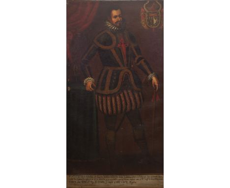 18th century Spanish school."Portrait of Fernando Escobedo".Oil on canvas.With information in the lower area on the gentleman