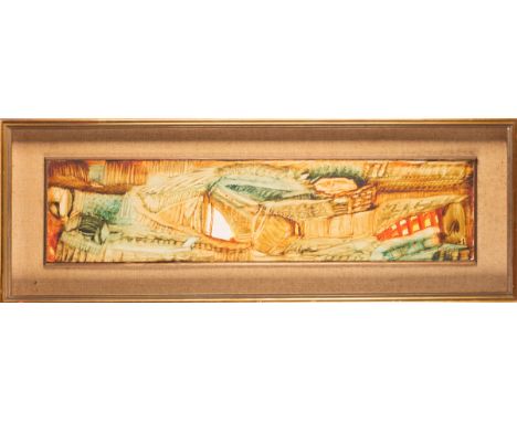 George Cotos (French, b. 1915) -
Passage -
Mixed media on paper laid down on board -
15 x 59cm - 25.5 x 71cm framed -
Provena