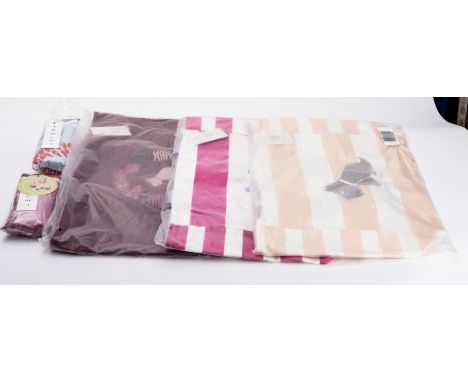 Radley. A group of three large canvas tote bags in 'Botanical Floral Wreath, Merlot' and ' Cannon Street' in both 'Fuschia' a