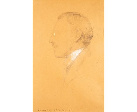 Laura Anning Bell (British, 1867-1950) -
Portrait of a man in profile -
Pencil and white crayon on paper -
35 x 22cm - 62 x 4