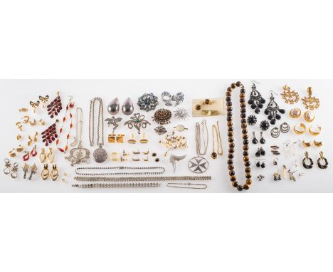 A mixed group of costume and some silver jewellery, including a Buch & Deichman seagull brooch, signed B&D, Denmark; costume 