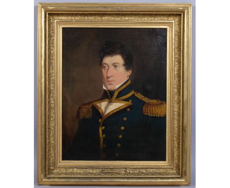 Portrait of Captain Herbert Brace Powell (Royal Navy), early to mid-19th century oil on canvas, unsigned, 41cm x 33cm, origin