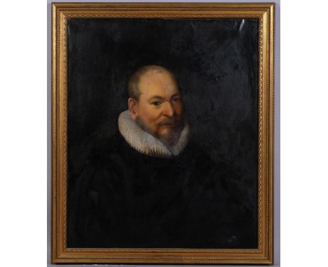 17th/18th century Dutch School, portrait of a man wearing a ruff, unsigned, 74cm x 61cm, framedRepaired tears, paint crazing 