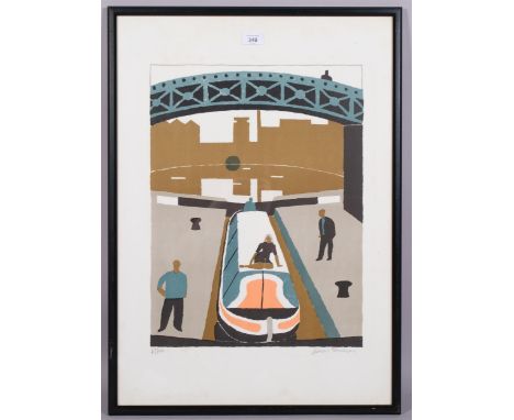 Julian Trevelyan (1910 - 1988), Grand Union Canal at Brentford, lithograph, published by Curwen Press, signed in pencil, no. 
